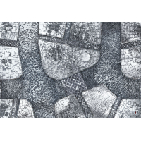 Winter Cobblestone City 44"x30"