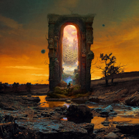 Doorway wolf - Mousepad