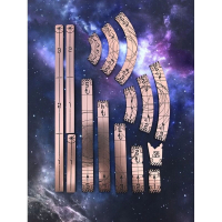 Space Templates gold/back with Trays and Tokens (suitable for 2.0 X-Wing)