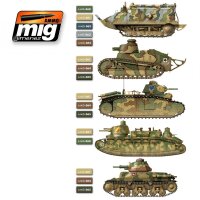 A.MIG-7110 WWI & WWII French Camouflage Colors (6x17mL)