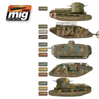 A.MIG-7110 WWI British & German Colors (6x17mL)