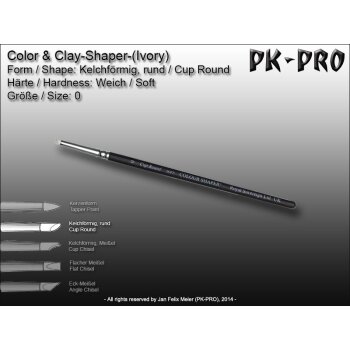 Clay/Colour Shaper Soft Tip (Ivory) Cup Round Size 0