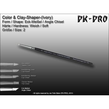 Clay/Colour Shaper Soft Tip (Ivory) Angle Chisel Size 2
