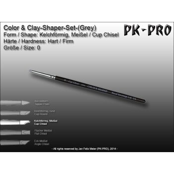 Clay/Colour Shaper Firm Tip (Grey) Cup Chisel Size 0