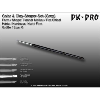 Clay/Colour Shaper Firm Tip (Grey) Flat Chisel Size 0