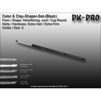 Clay/Colour Shaper Extra Harte Spitze (Schwarz) Kelchförmig Rund Size 0