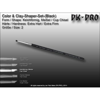 Clay/Colour Shaper Extra Harte Spitze (Schwarz) Kelchförmig Meißel Size 2
