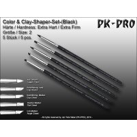 Clay/Colour Shaper Extra Firm Tip (Black) Set (5pcs.) Size 2