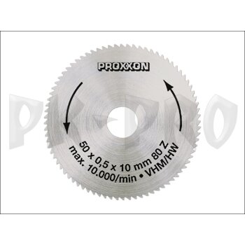 Kreissägeblatt, Hartmetall, 50 mm (Vollmaterial), 80 Zähne