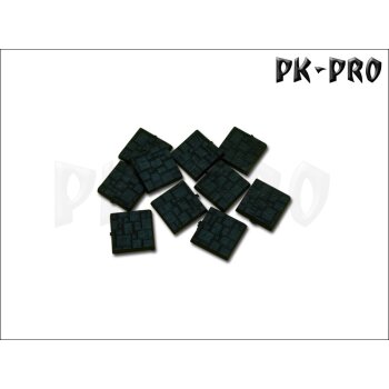20mm x 20mm Bases Textured (Magnet Slot) (10x)