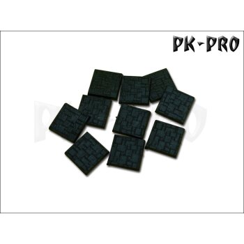 25mm x 25mm Bases Textured (Magnet Slot) (10x)