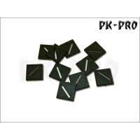 25mm x 25mm Bases Diagonal Slotted (Magnet Slot + offener Miniature Slot) (10x)