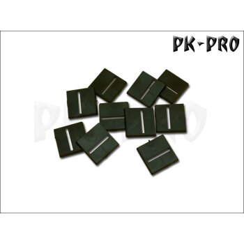25mm x 25mm Bases Quer Geschlitzt (Magnet Slot + offener Miniatur Slot) (10x)