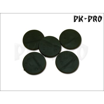 40mm rund Bases (Magnet Slot + 3x Stiftverbindung + optionaler Miniatur Slot) (5x)