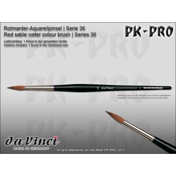 DaVinci Red Sable Water Colour Brush - Series 36 - Size 3/0