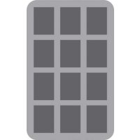 HS050I012BO 50 mm Half-Size Schaumstoff mit angeklebtem Boden - 12 große Fächer (will be ordered for you/not a stock item)