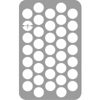 HS050P1BO 50 mm Half-Size Schaumstoff mit angeklebtem Boden - 37 runde Fächer (will be ordered for you/not a stock item)