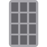 HS070I012BO 70 mm Half-Size Schaumstoff mit angeklebtem Boden - 12 große Fächer (wird für Sie bestellt/kein Lagerartikel)