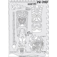 IWATA-ARTOOL Tiki Master Schablone Kona Tiki-(FH TM 2)