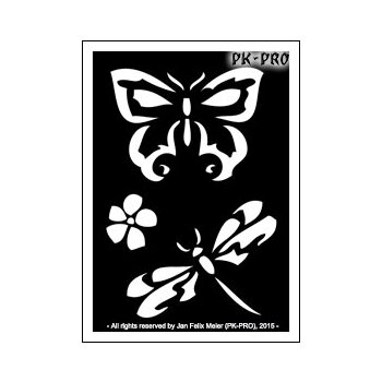 Tattoo-Stencil Butterfly and Dragonfly