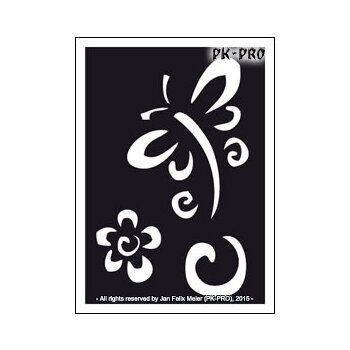 Tattoo-Stencil Dragonfly and Flower