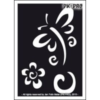 Tattoo-Stencil Dragonfly and Flower